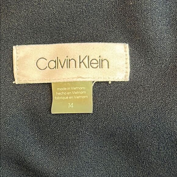 Calvin Klein Blue Ruffled Asymmetrical Sheath Dress - Picture 7 of 8